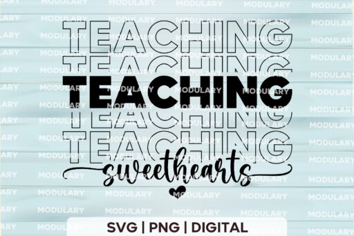 Teaching Sweethearts SVG - Valentine's Day Gift for Teachers - Teaching Sweethearts Png, Teacher Valentine Svg, Valentine's Day Svg