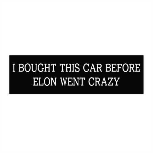 I Bought This Car Before Elon Went Crazy Bumper Stickers