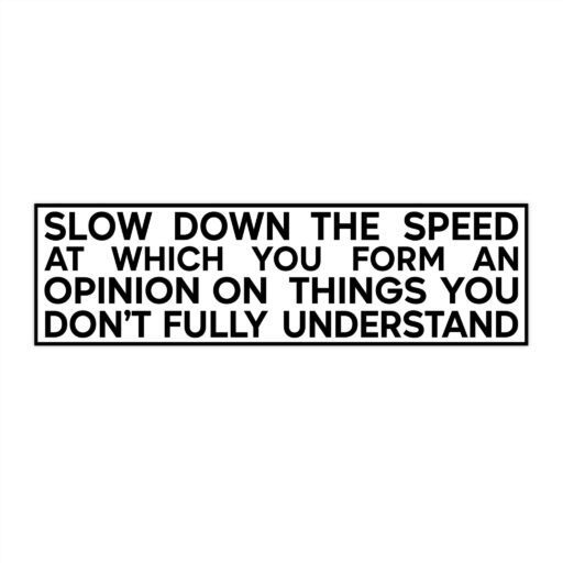 Slow Down The Speed Bumper sticker