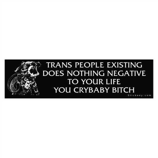 Trans People Existing Does Nothing Negative To Your Life You Crybaby Bitch Bumper Sticker