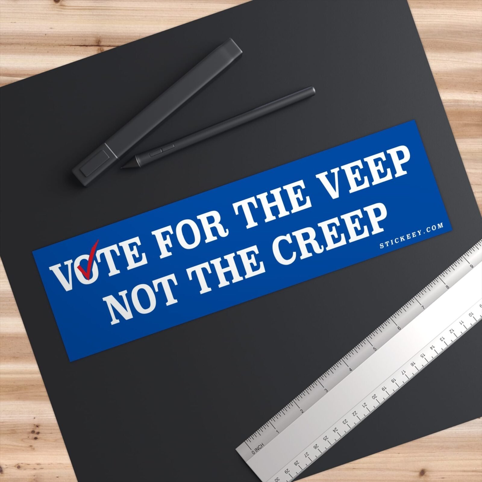 Vote For The Veep Not The Creep Bumper Sticker - Image 3