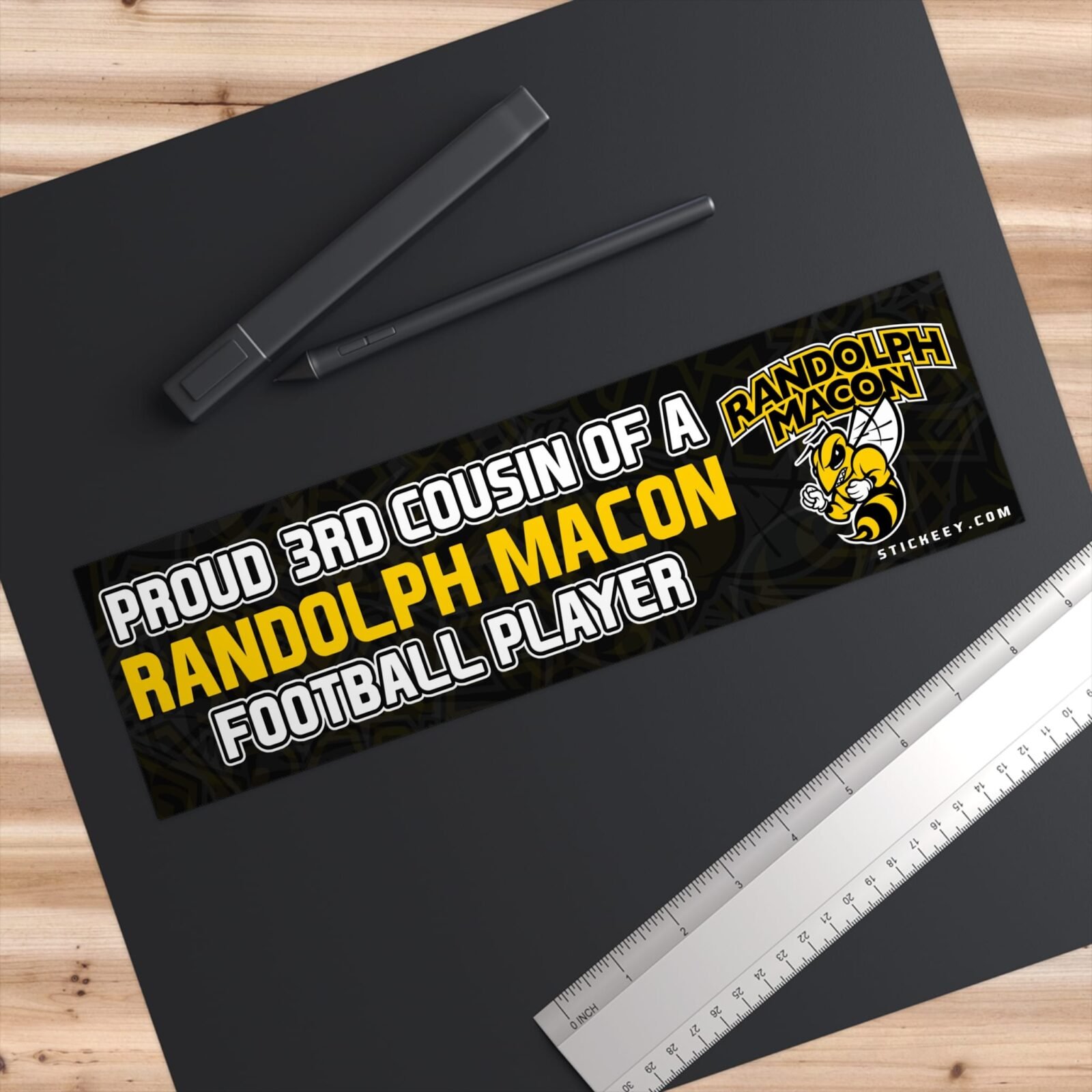 Proud 3rd Cousin of a Randolph Macon Football Player Bumper Sticker - Image 3