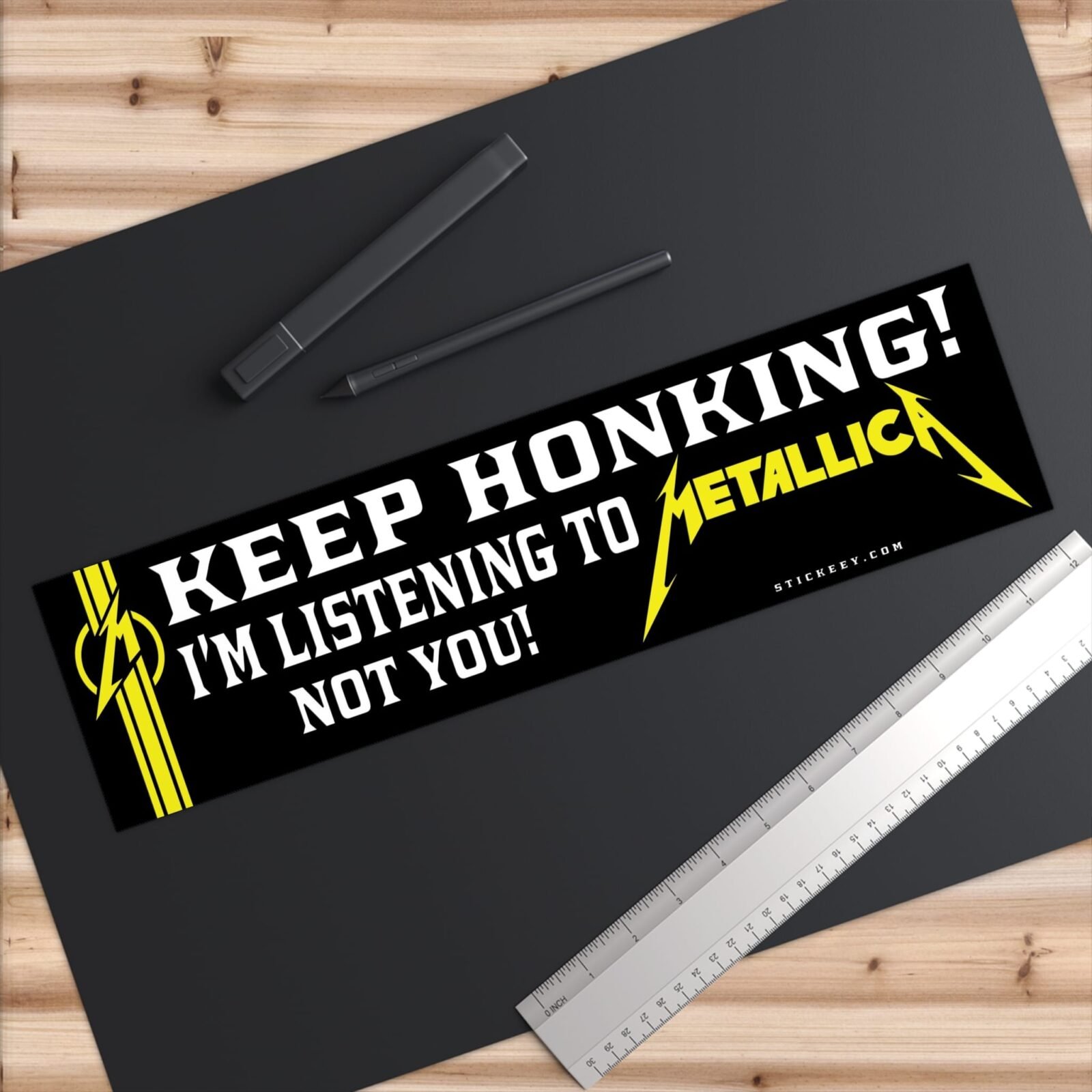 Keep Honking! I’m Listening To Metallica, Not You! Bumper Sticker - Image 6