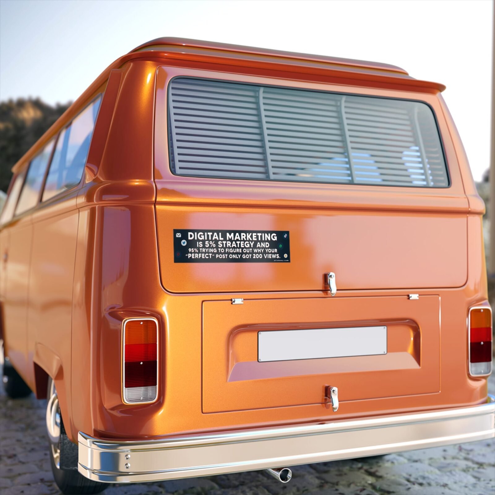 Digital marketing is 5% strategy and 95% trying to figure out Bumper Sticker - Image 5