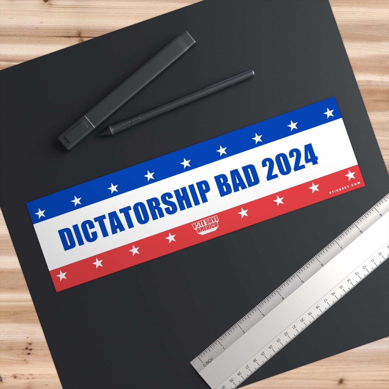 Dictatorship Bad 2024 Bumper Sticker - Image 3