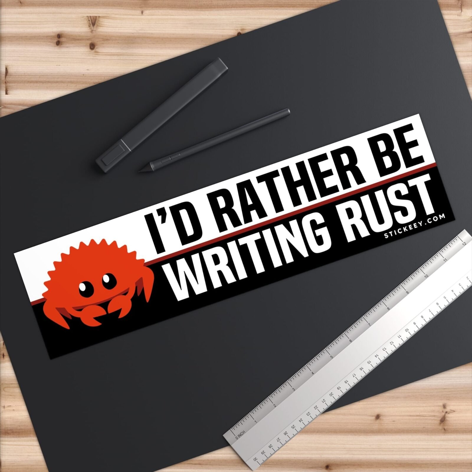 I'd Rather Be Writing Rust Bumper Sticker - Image 6