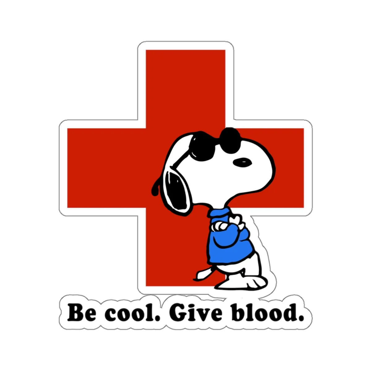 American Red Cross, Donate Blood Snoopy, Be Cool Give Blood Sticker