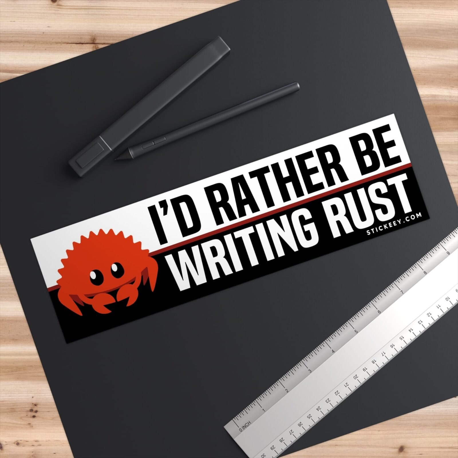 I'd Rather Be Writing Rust Bumper Sticker - Image 3