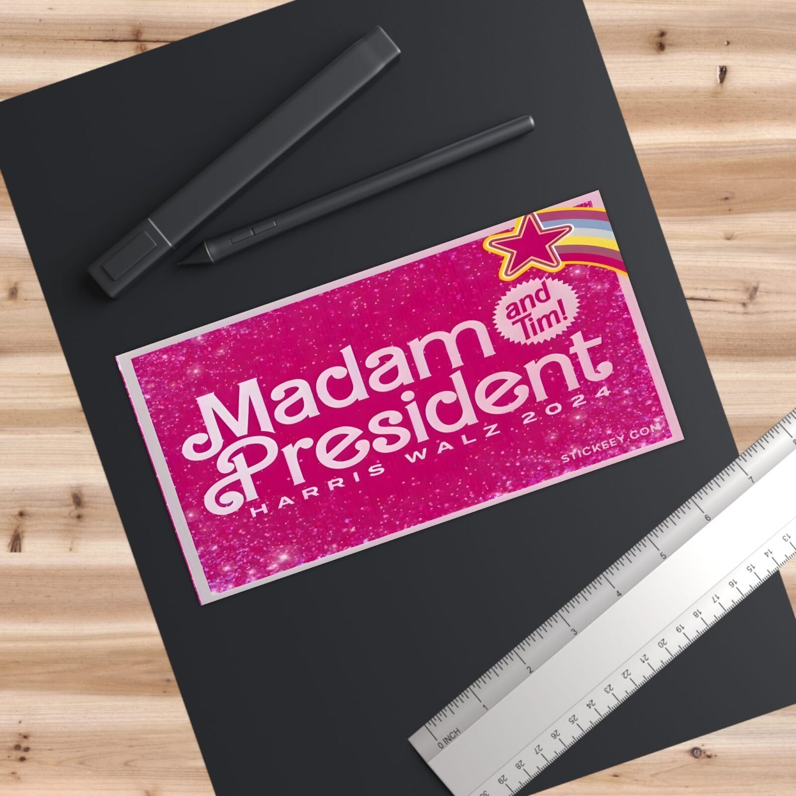Madam and Tim President Harris Walz 2024 Bumper Stickers - Image 3