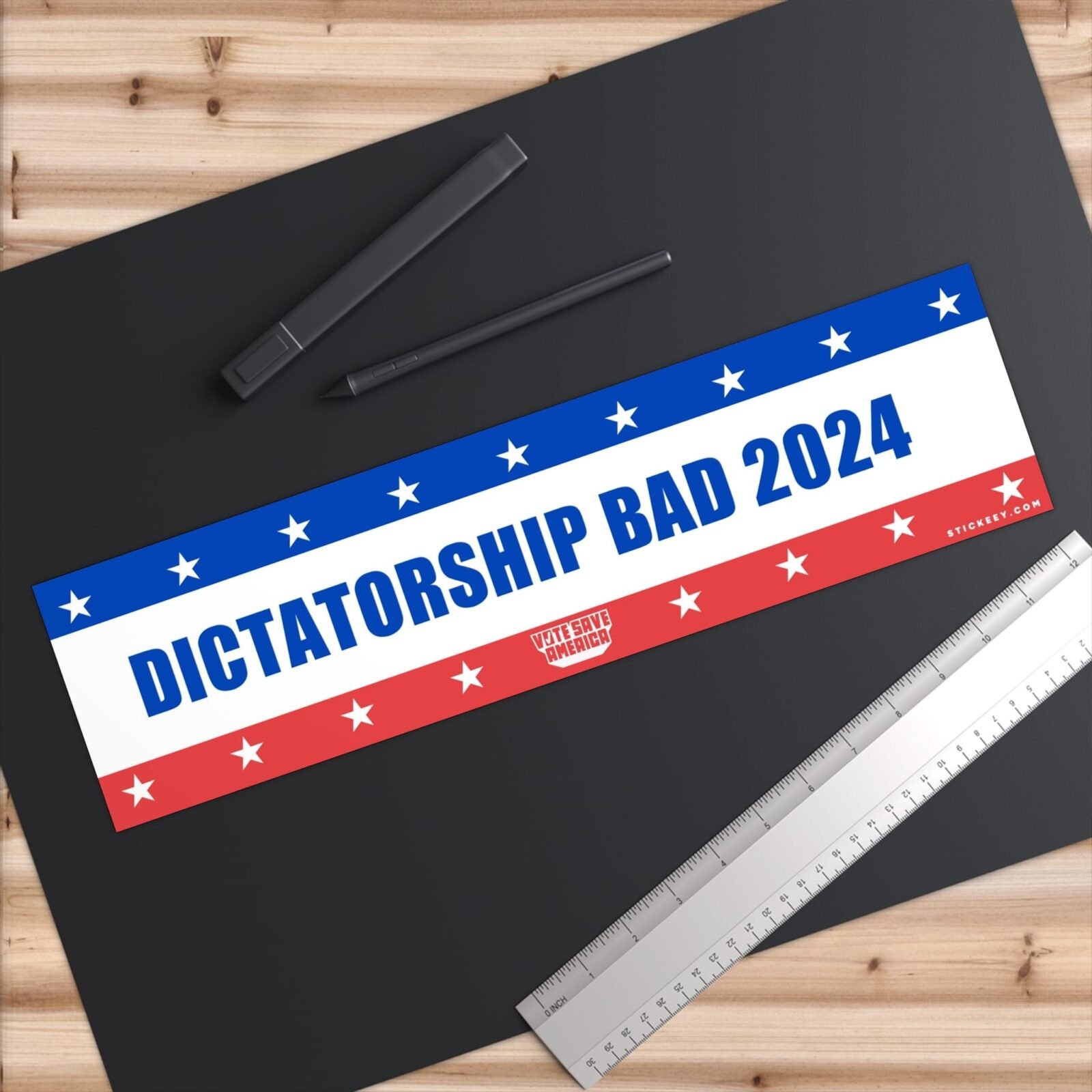 Dictatorship Bad 2024 Bumper Sticker - Image 6