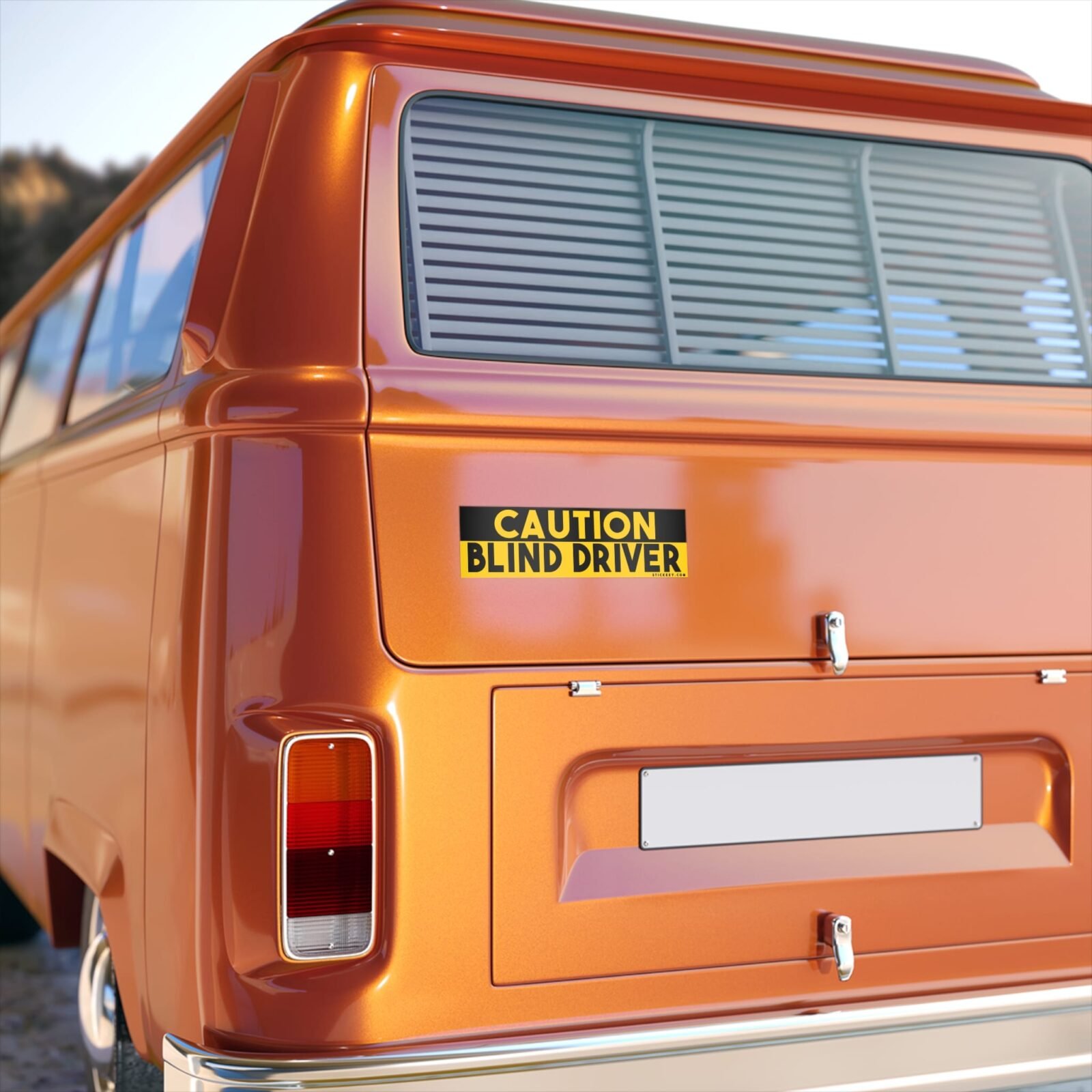 Caution Blind Driver Bumper Sticker - Image 2