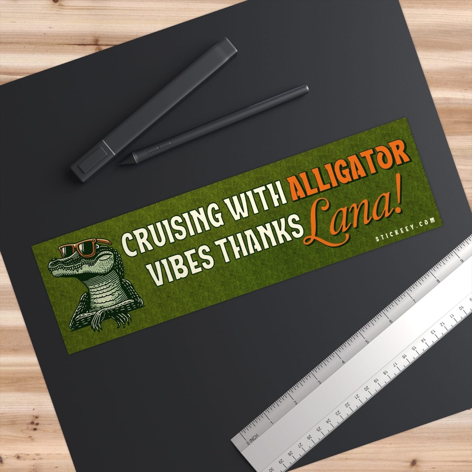 Cruising with Alligator Vibes Thanks Lana Bumper Sticker - Image 3