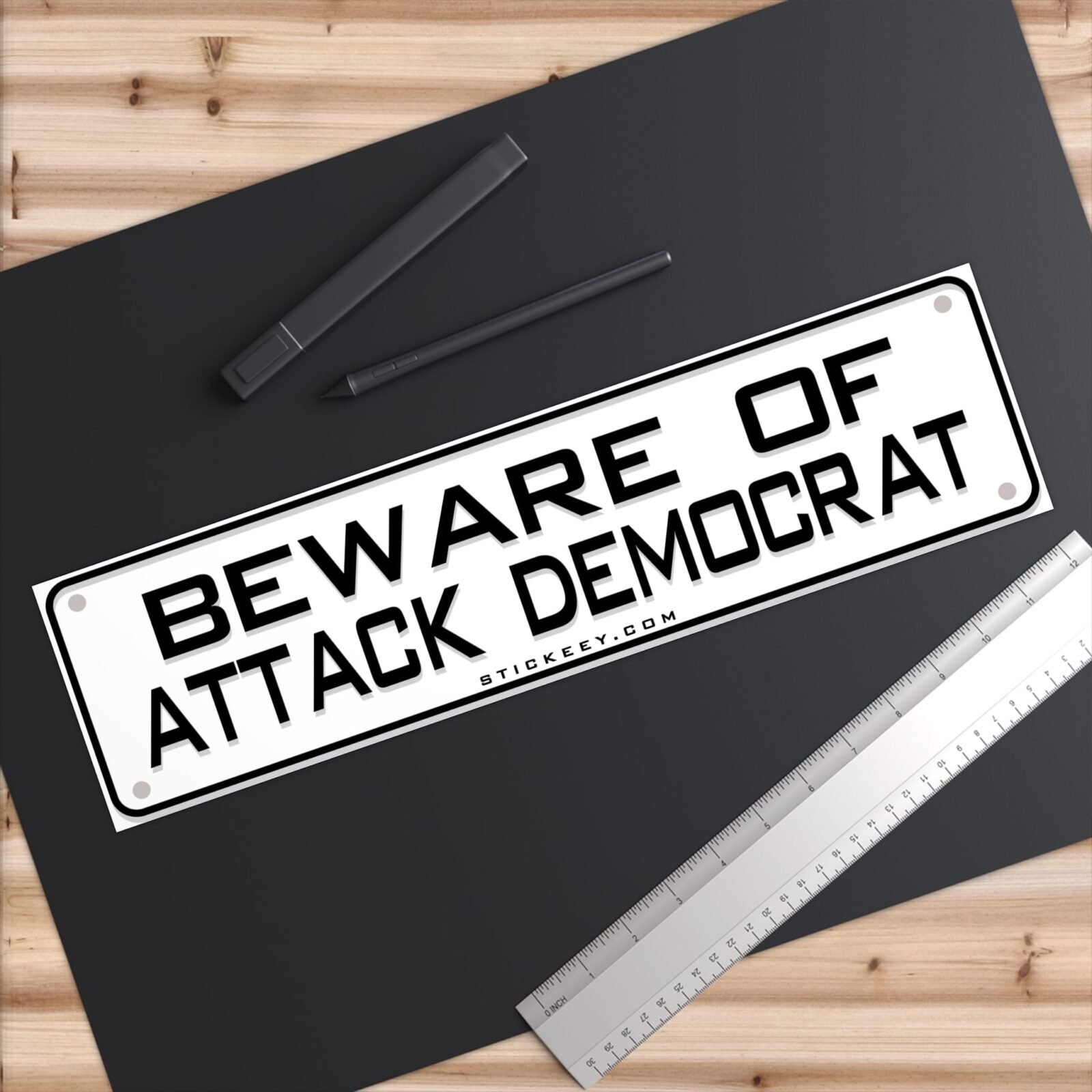Beware Of Attack Democrat Bumper Sticker - Image 6