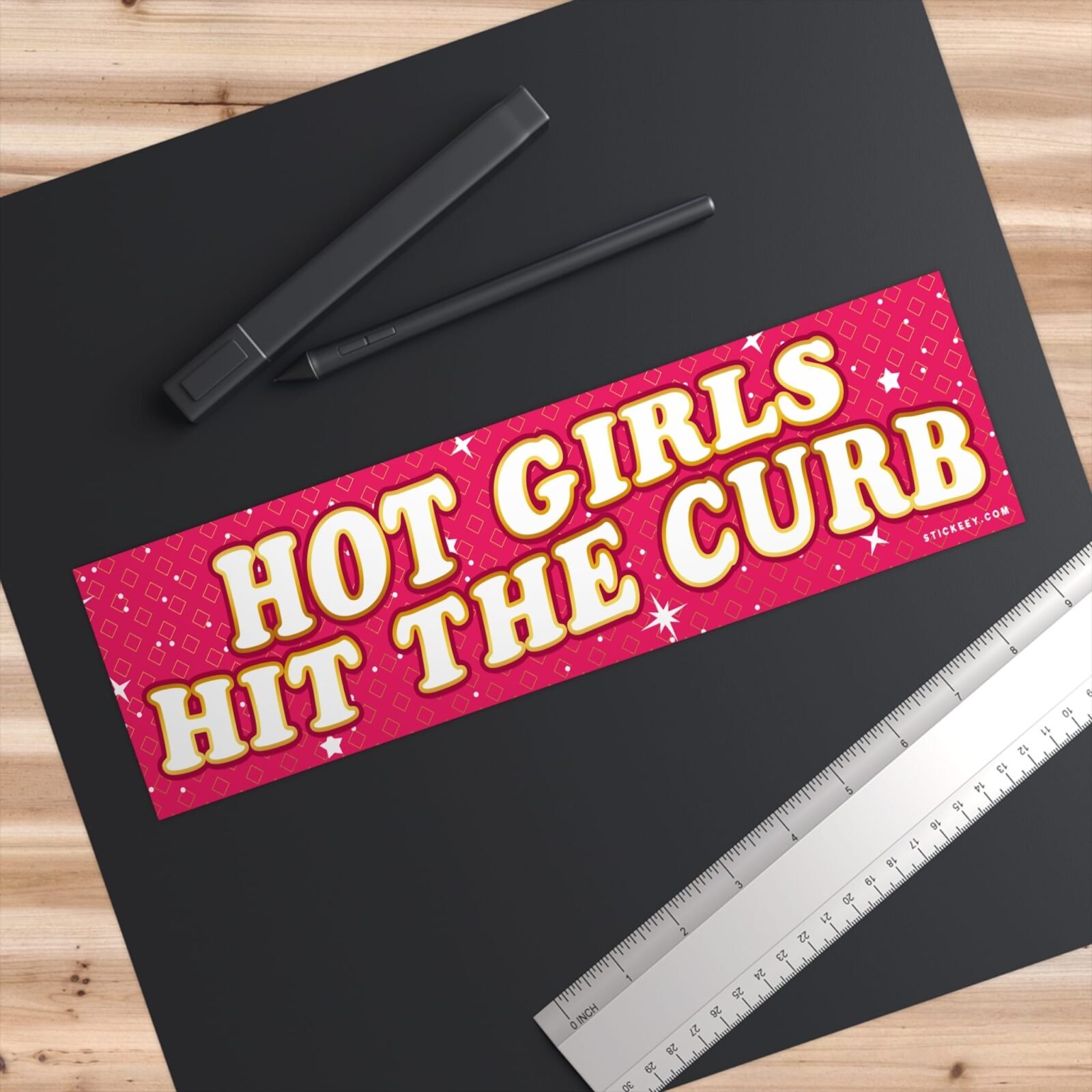 Hot Girls Hit The Curb Bumper Stickers - Image 3