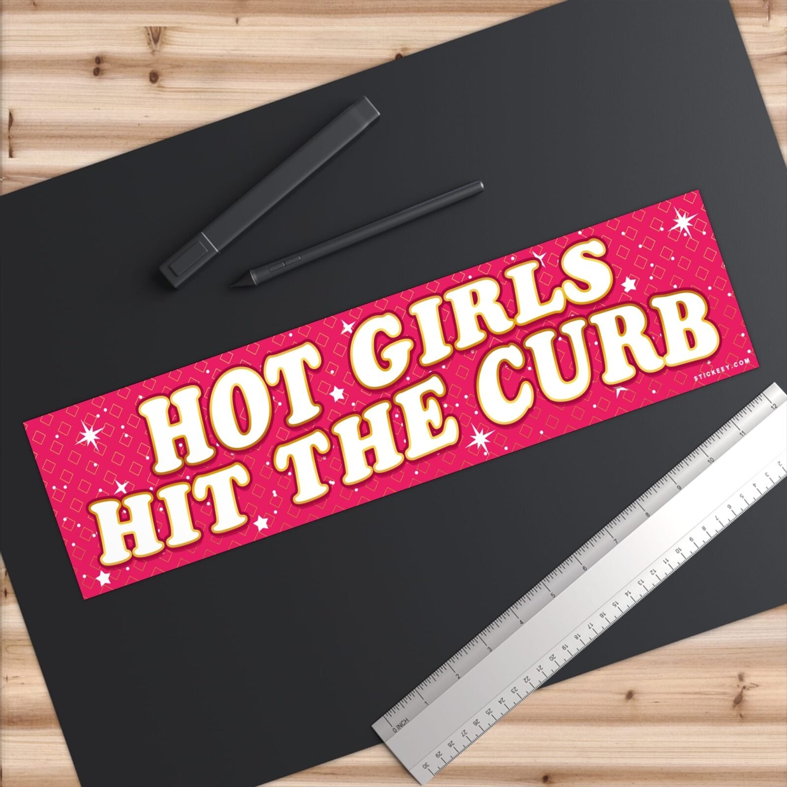 Hot Girls Hit The Curb Bumper Stickers - Image 6
