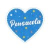 Glitter Blue Heart Pensacola Sticker