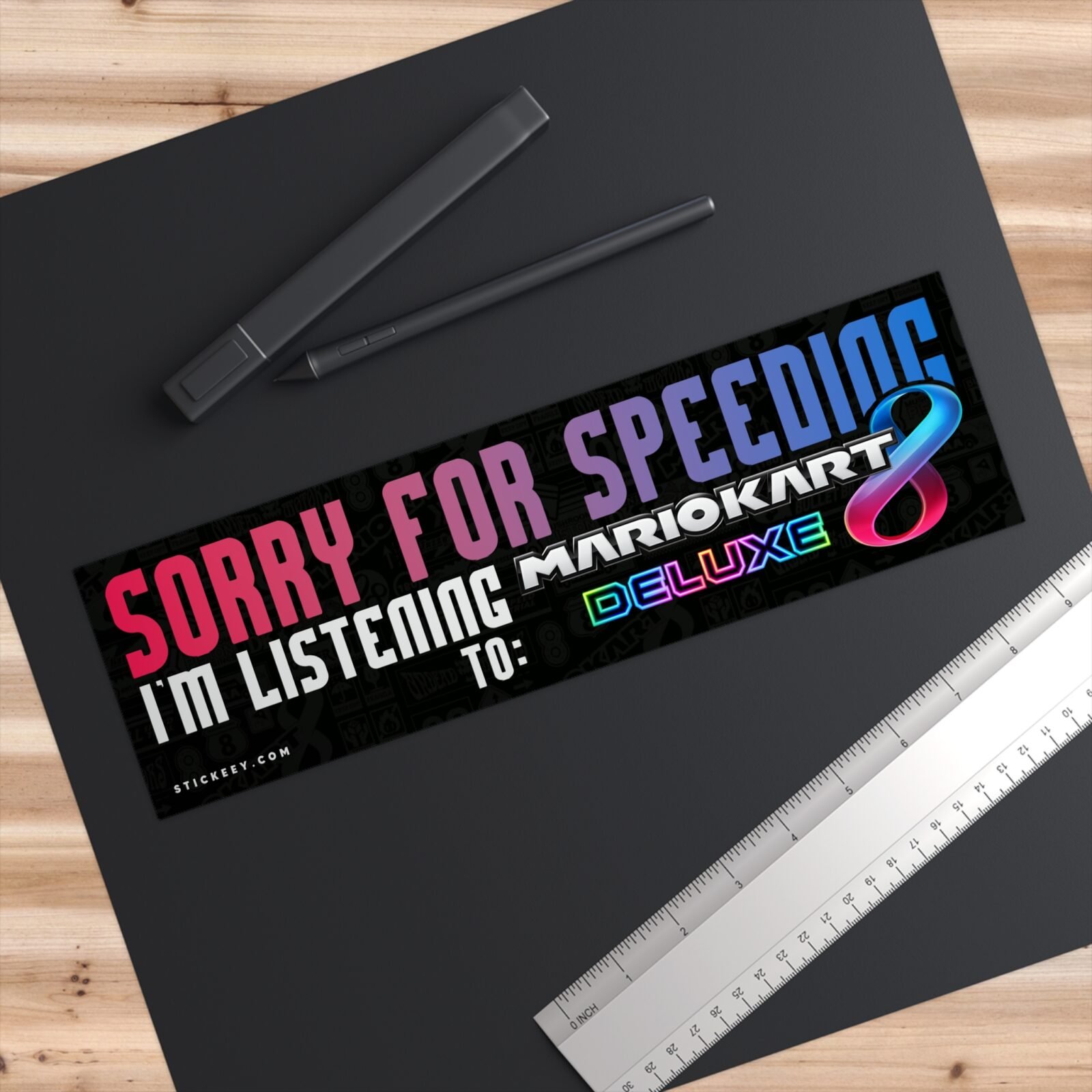Sorry For Speeding I'm Listening To Mario Kart 8 Deluxe Bumper Sticker - Image 3