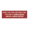 Don't Let The Car Fool You You Are A Human Being Among Human Beings Magnet Sticker