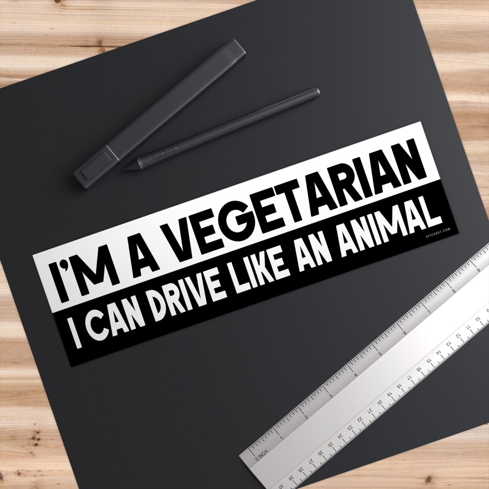 I'm A Vegetarian I Can Drive Like An Animal Bumper Sticker - Image 3