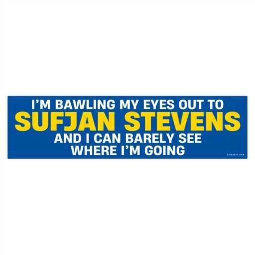 I’m Bawling My Eyes Out To Sufjan Stevens I Can Barely See Bumper Sticker - Image 4