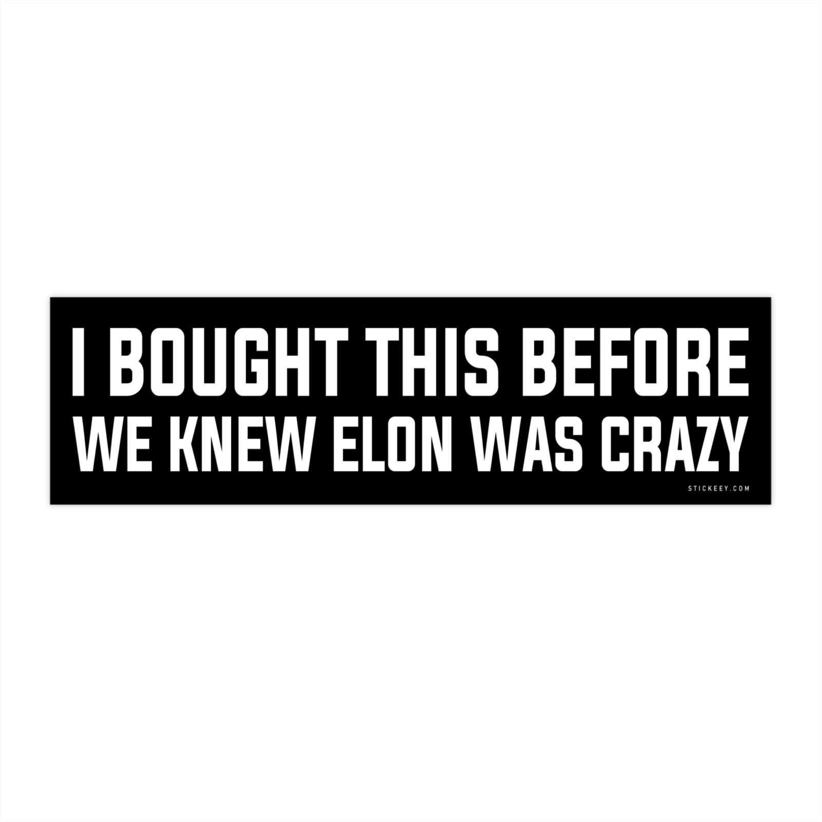 I Bought This Before We Knew Elon Was Crazy Bumper Sticker