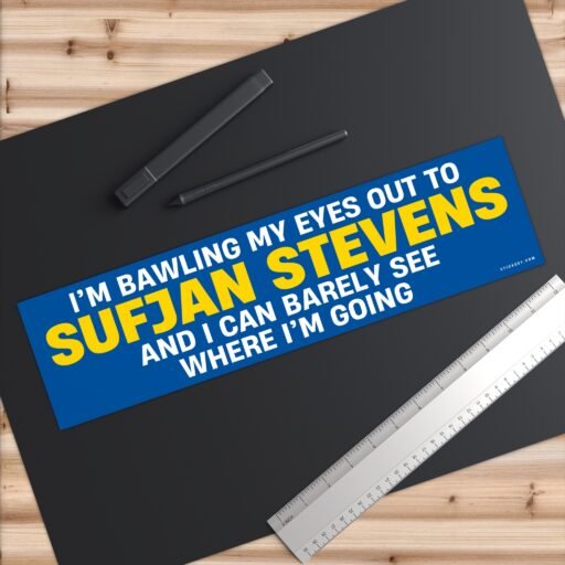 I’m Bawling My Eyes Out To Sufjan Stevens I Can Barely See Bumper Sticker - Image 6