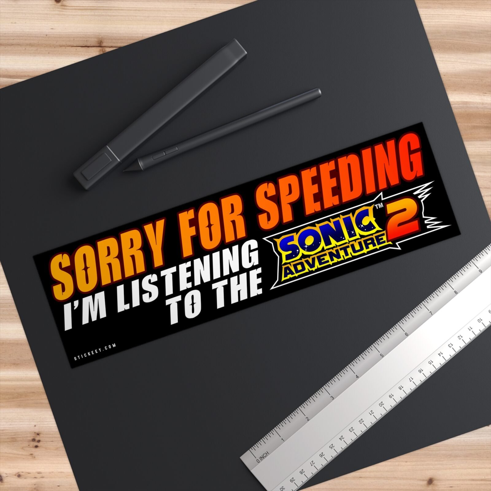 Sorry For Speeding I'm Listening To The Sonic Adventure 2 Bumper Sticker - Image 3