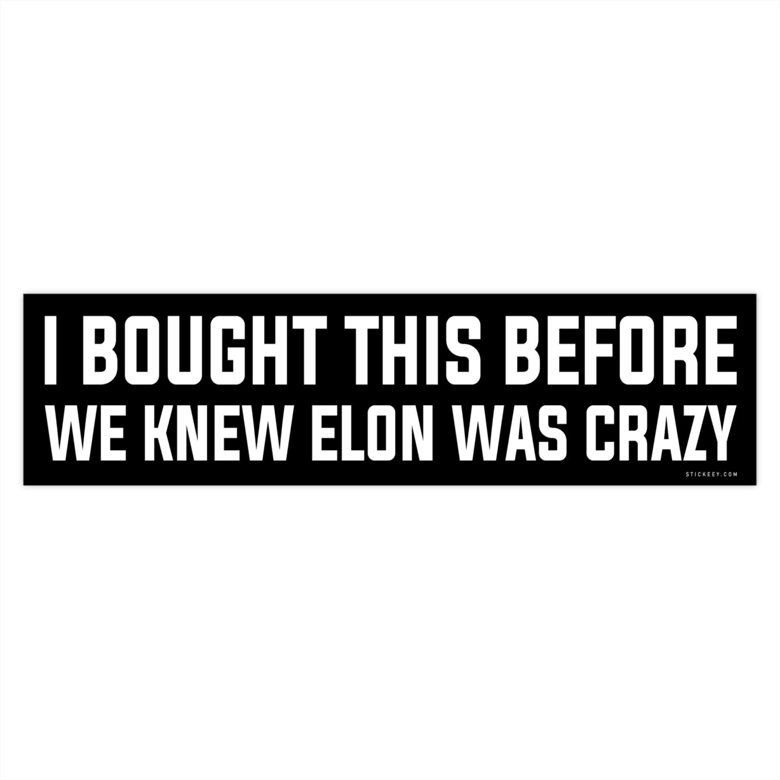 I Bought This Before We Knew Elon Was Crazy Bumper Stickers