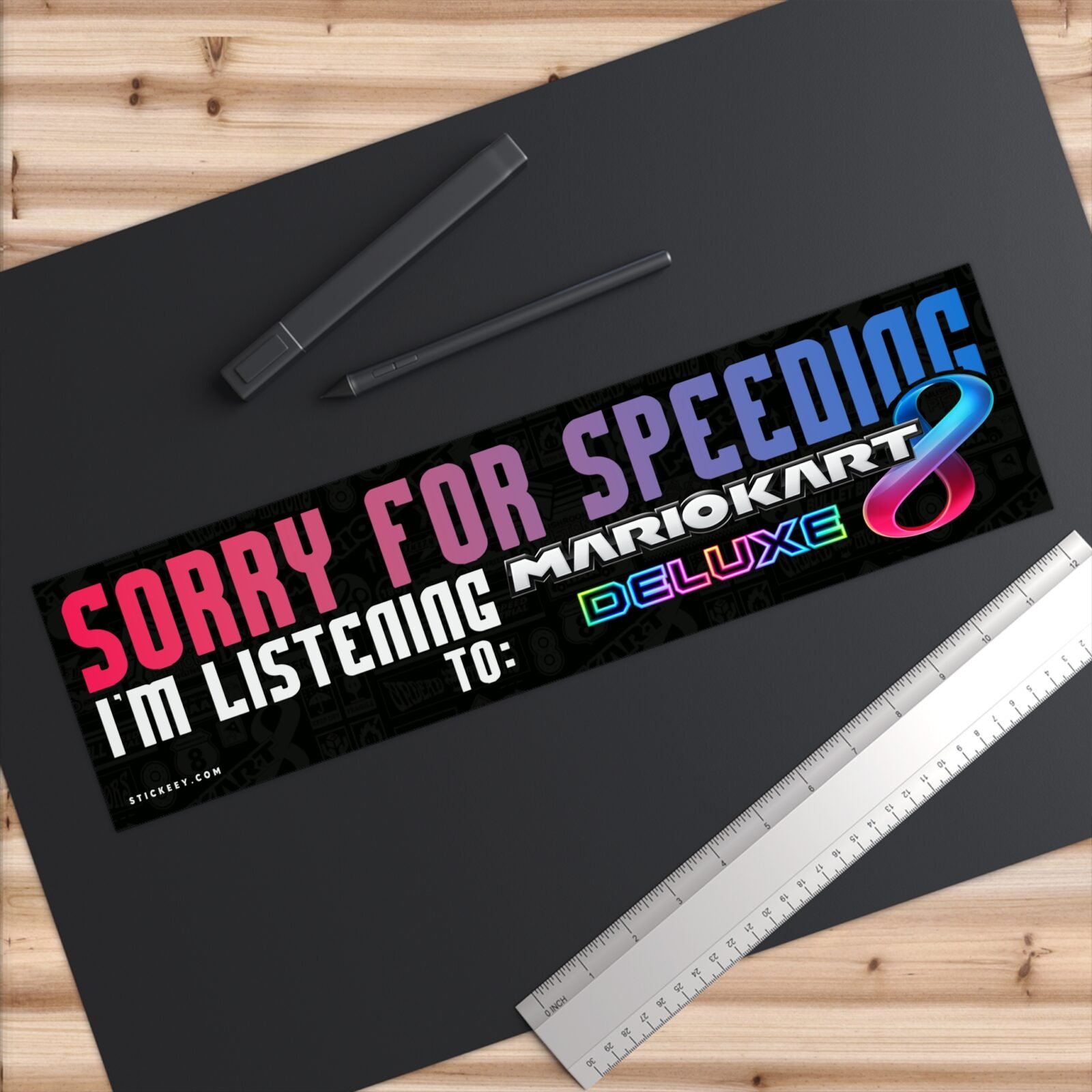 Sorry For Speeding I'm Listening To Mario Kart 8 Deluxe Bumper Sticker - Image 6