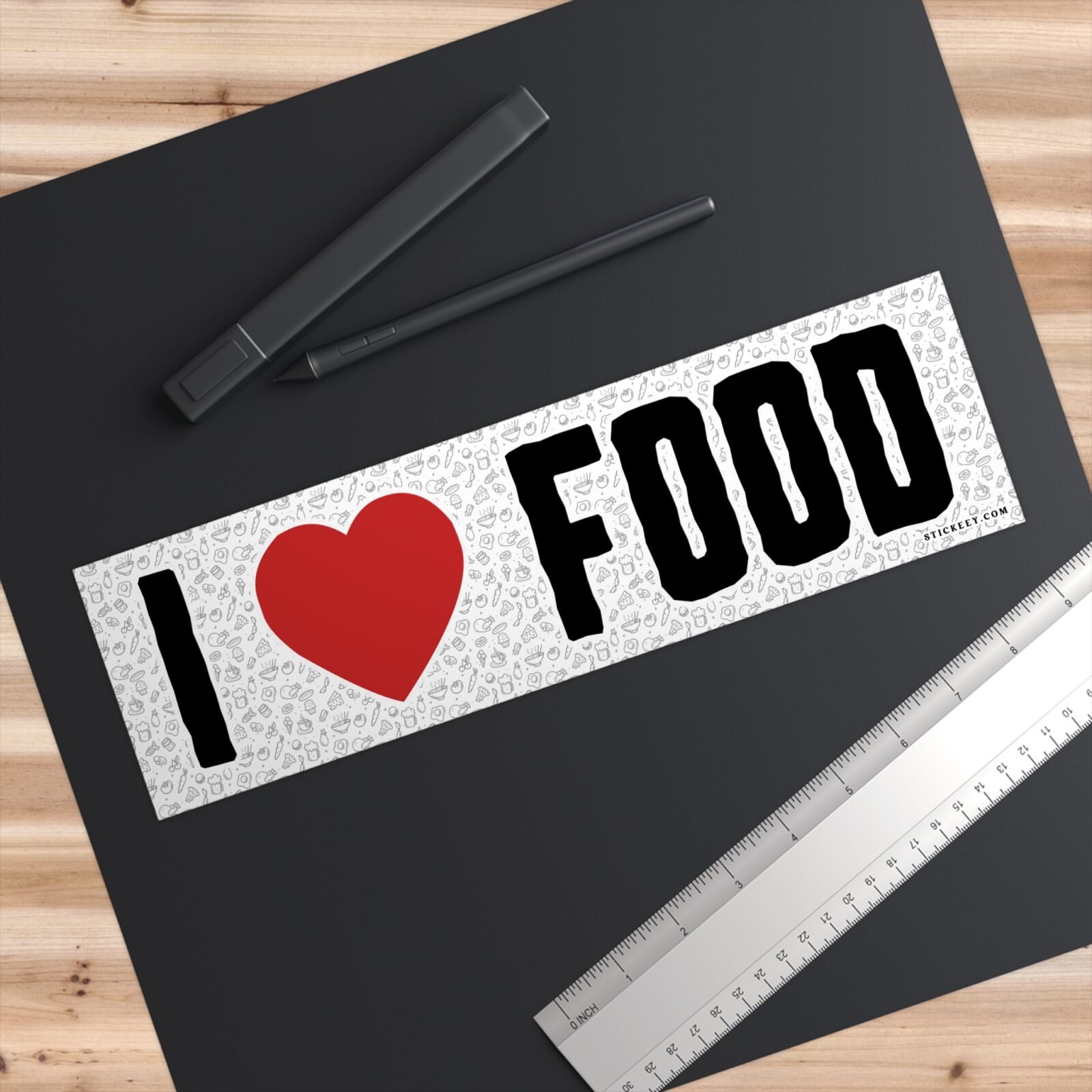 I Love Food Bumper Sticker - Image 3