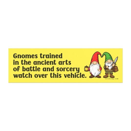 Gnomes Trained In The Ancient Arts Of Battle Magnet Sticker