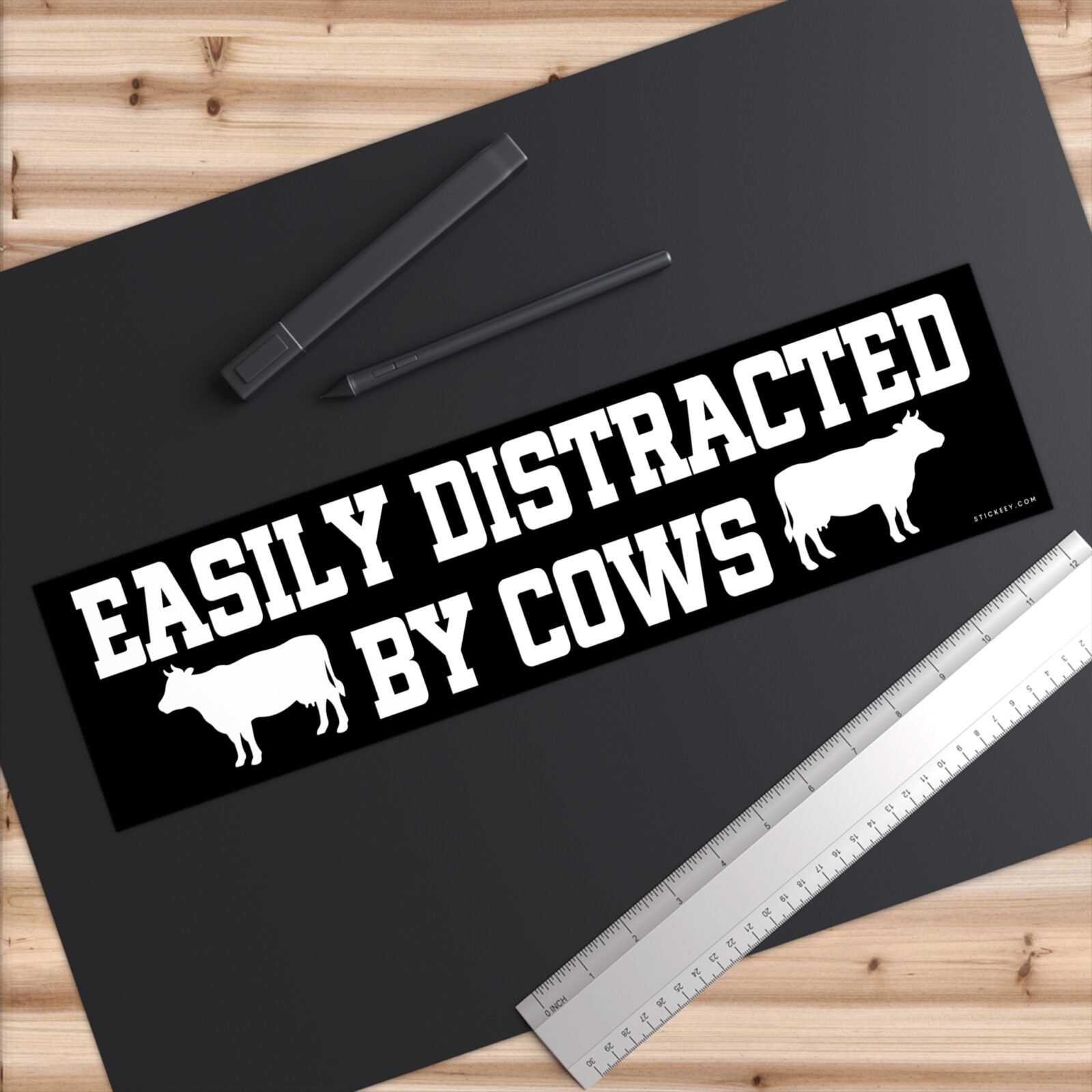 Easily Distracted By Cows Bumper Sticker - Image 6