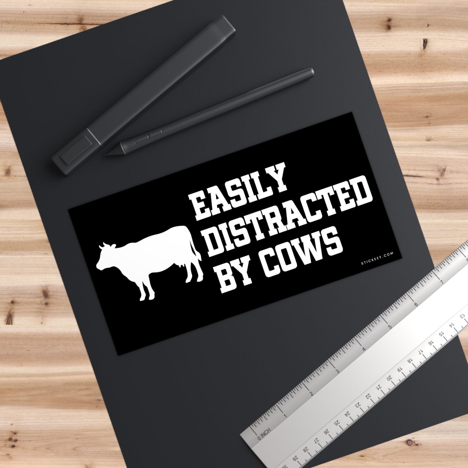 Easily Distracted By Cows Bumper Sticker - Image 8