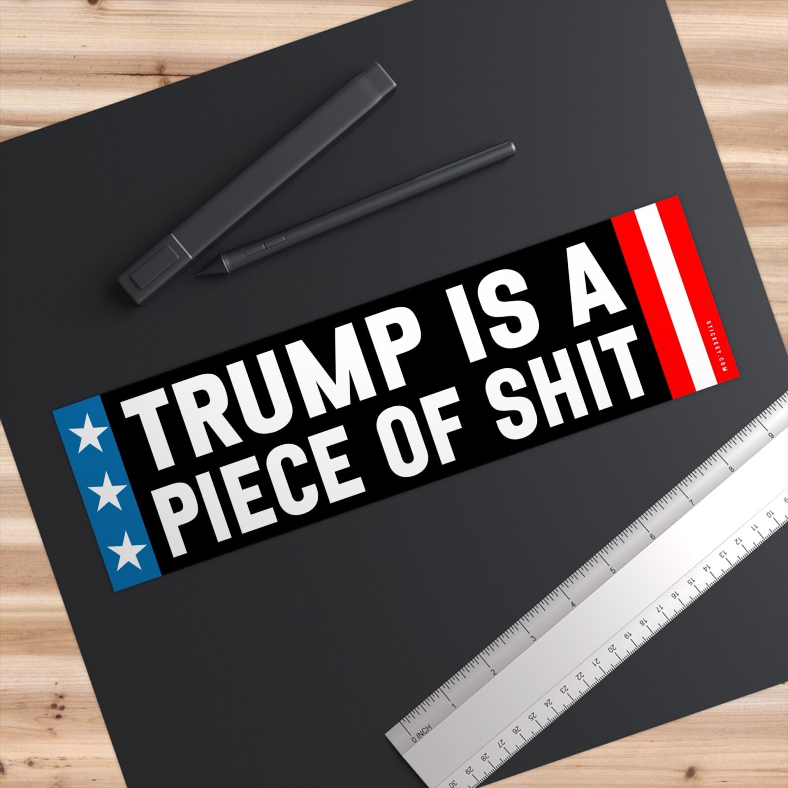 Trump is a Piece of Shit Bumper Sticker - Image 3