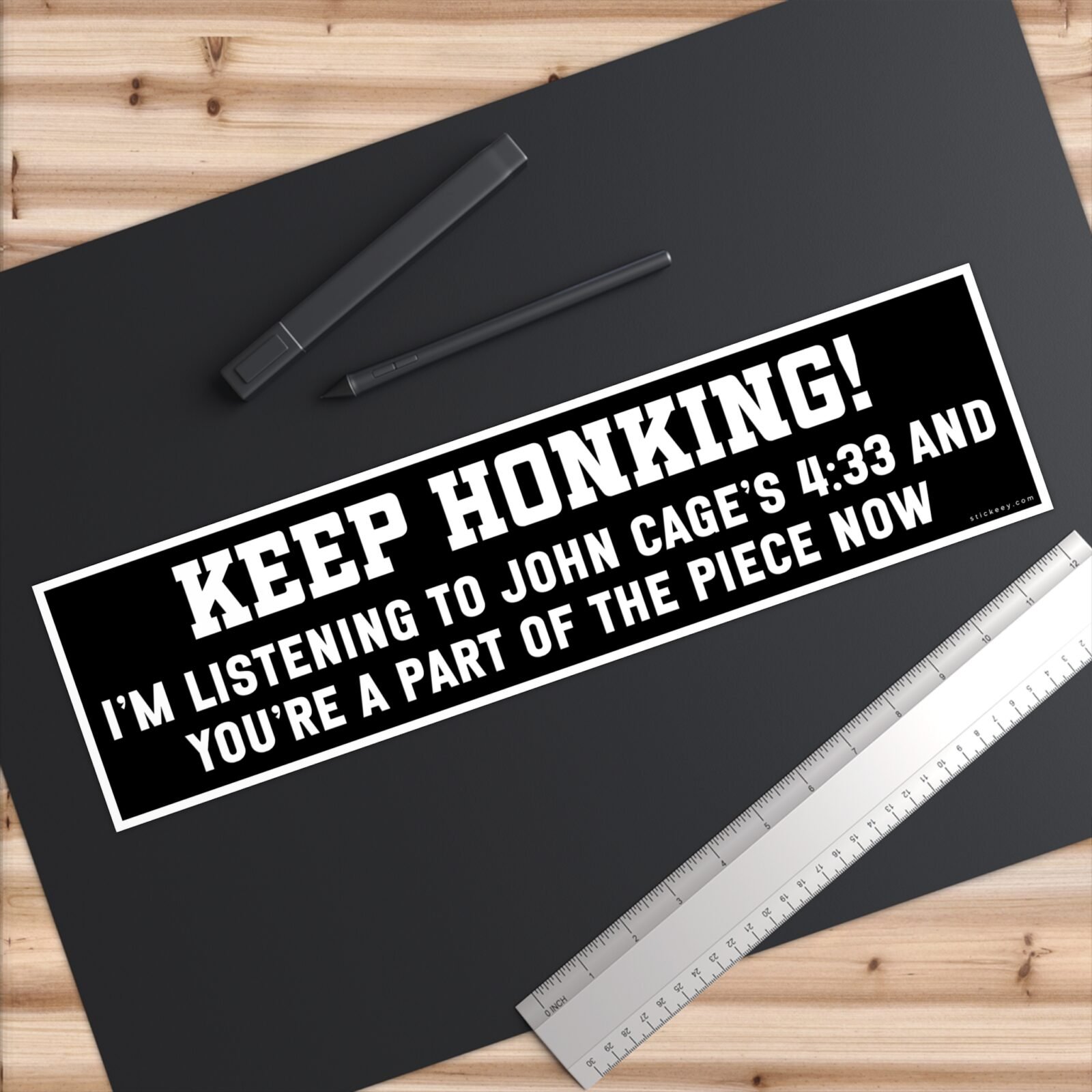 Keep Honking! I'm Listening To John Cage's 4:33 Bumper Sticker - Image 6