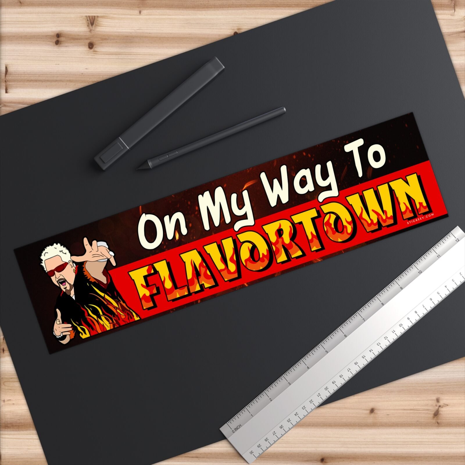 On My Way To Flavortown Bumper Sticker - Image 6