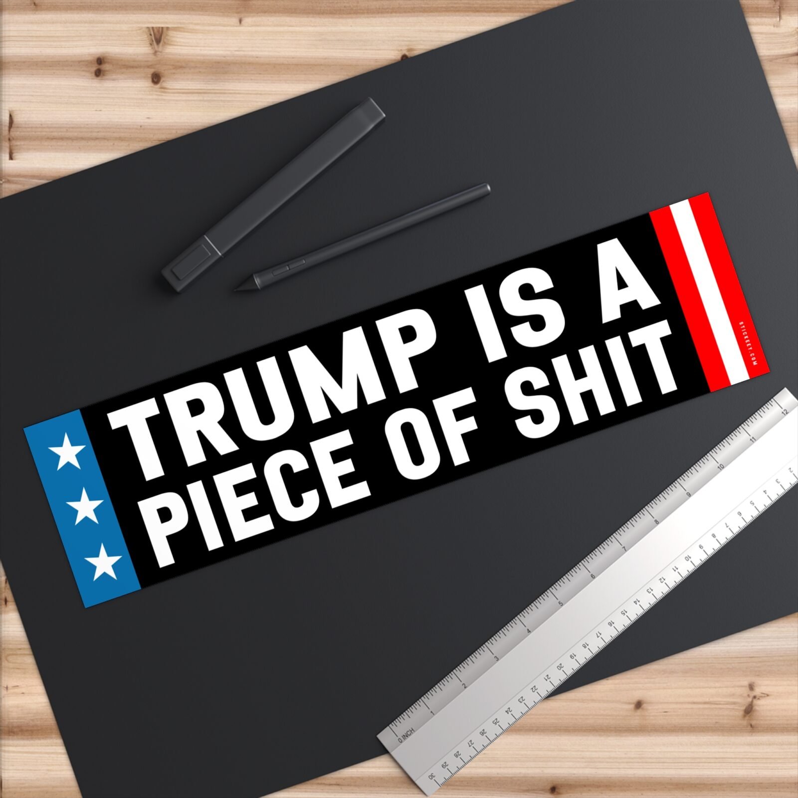 Trump is a Piece of Shit Bumper Sticker - Image 6