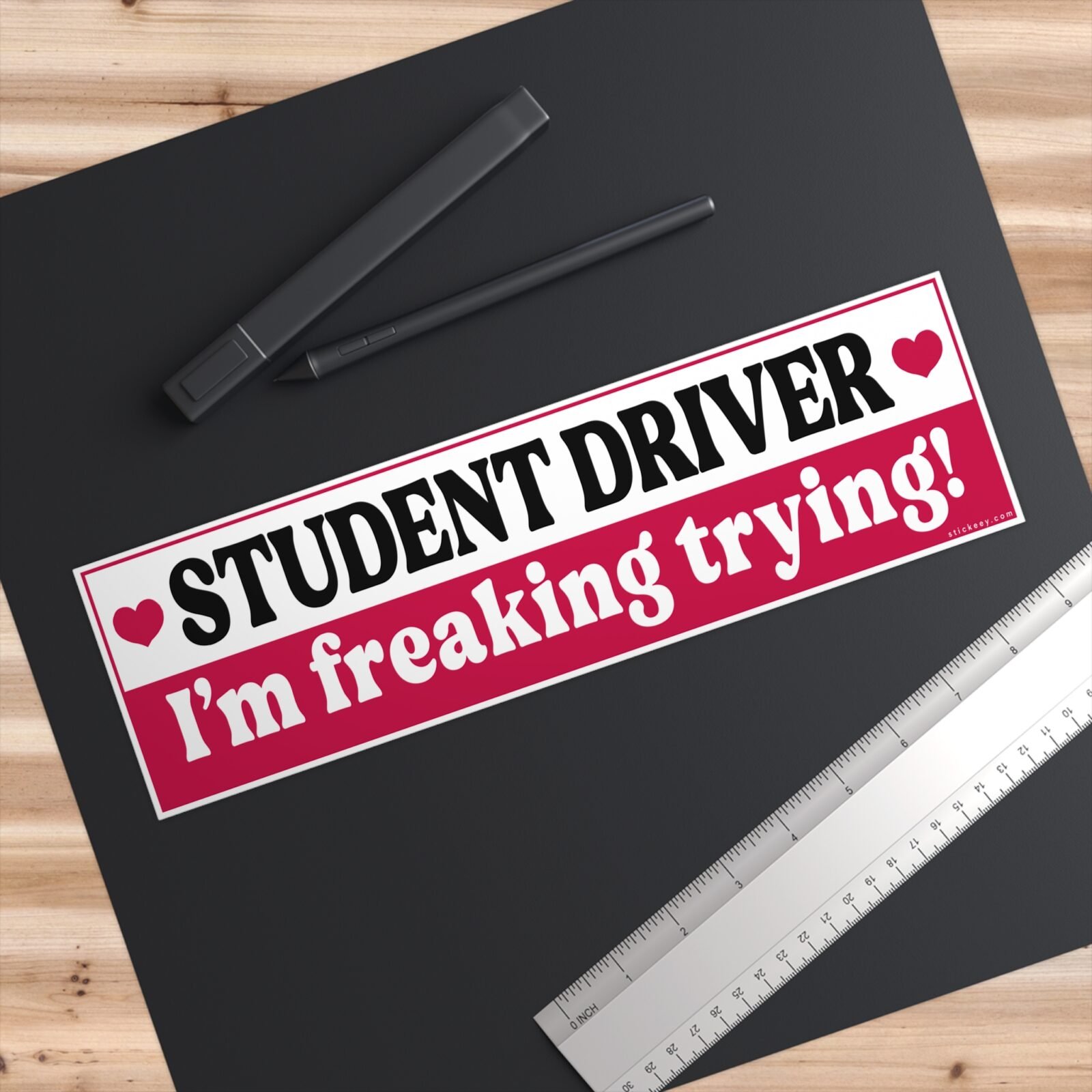 Student Driver I'm Freaking Trying! Bumper Sticker - Image 3