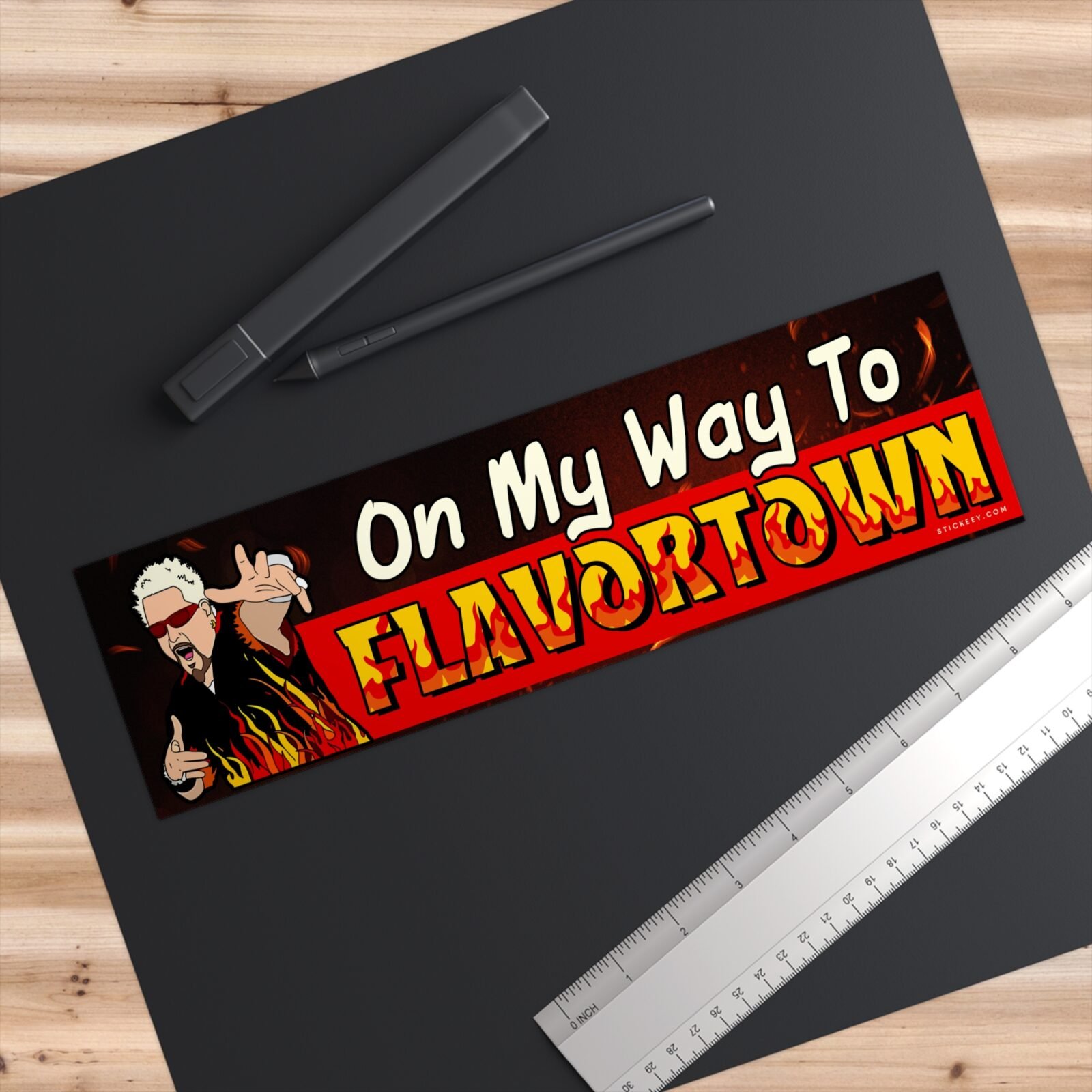 On My Way To Flavortown Bumper Sticker - Image 3