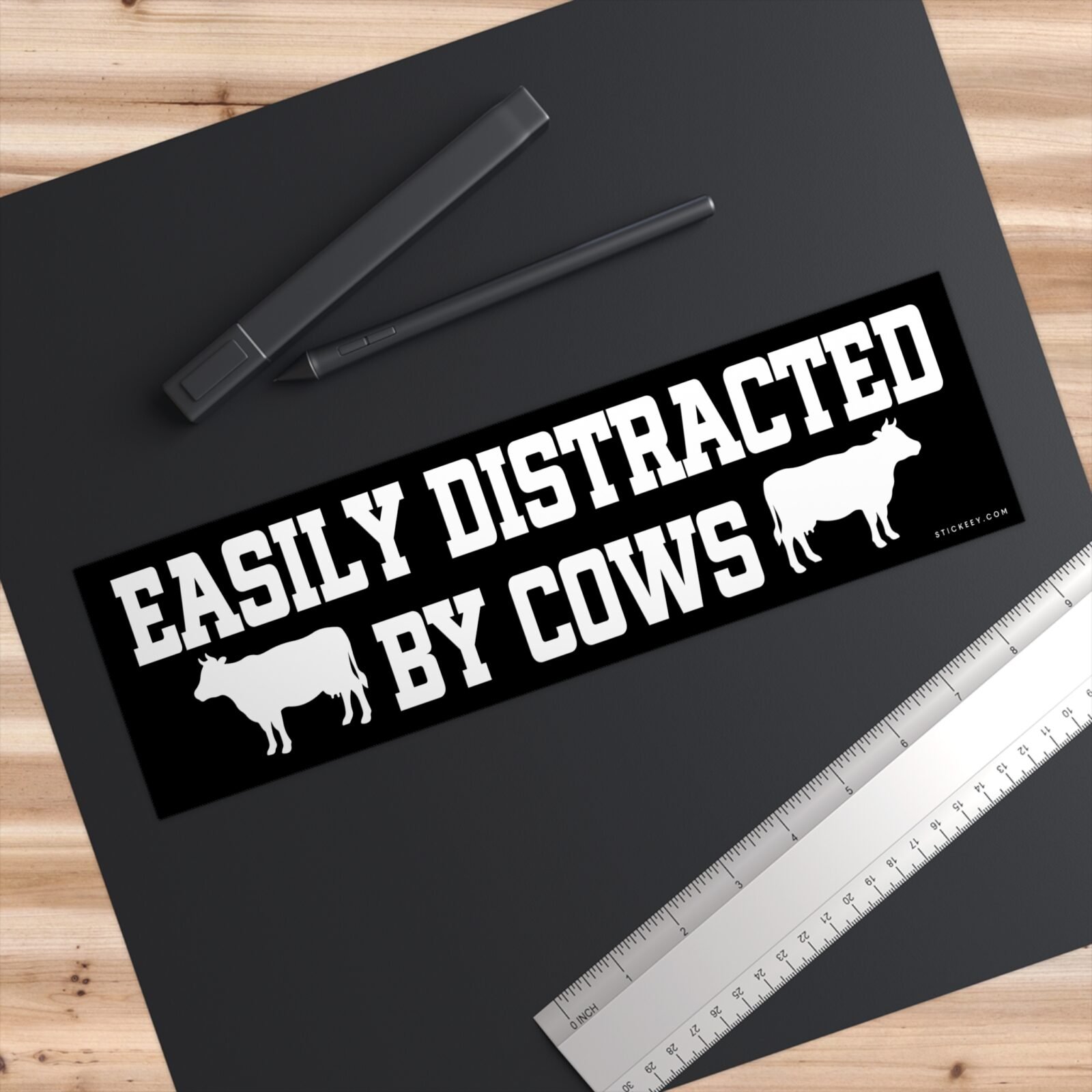 Easily Distracted By Cows Bumper Sticker - Image 3