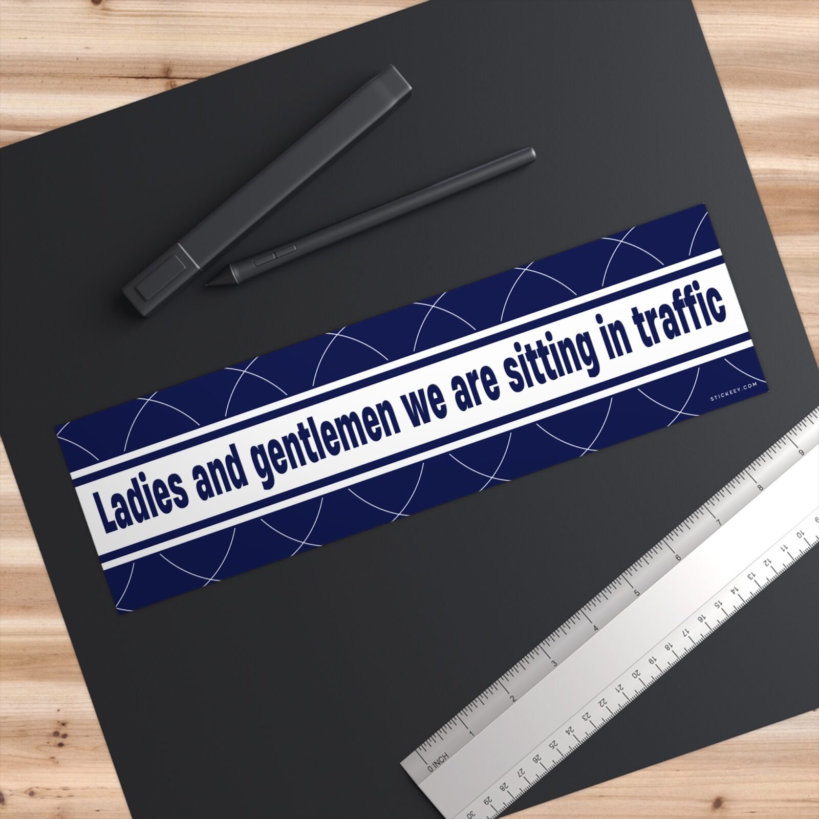 Ladies And Gentlemen We Are Sitting In Traffic Bumper Sticker - Image 3
