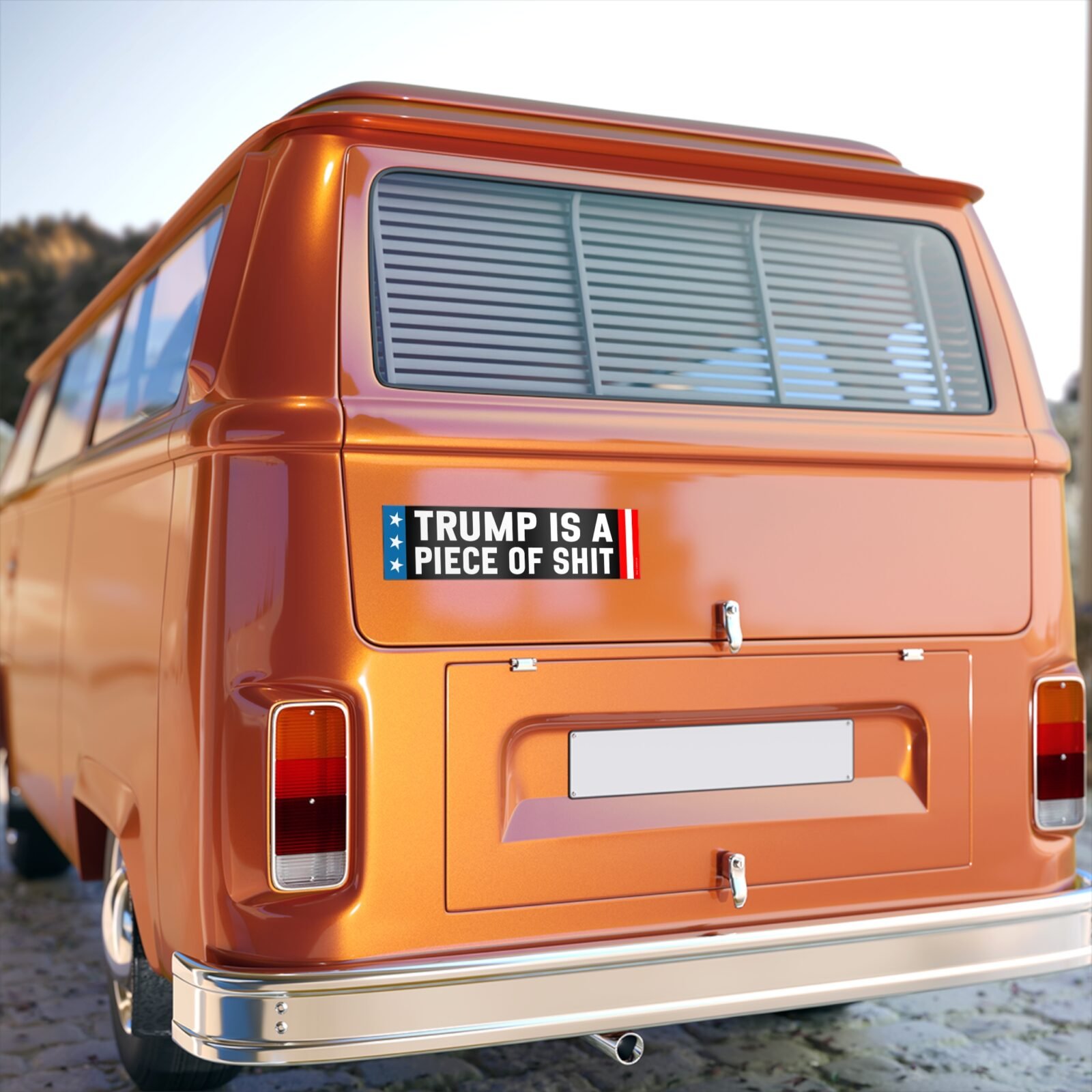 Trump is a Piece of Shit Bumper Sticker - Image 5
