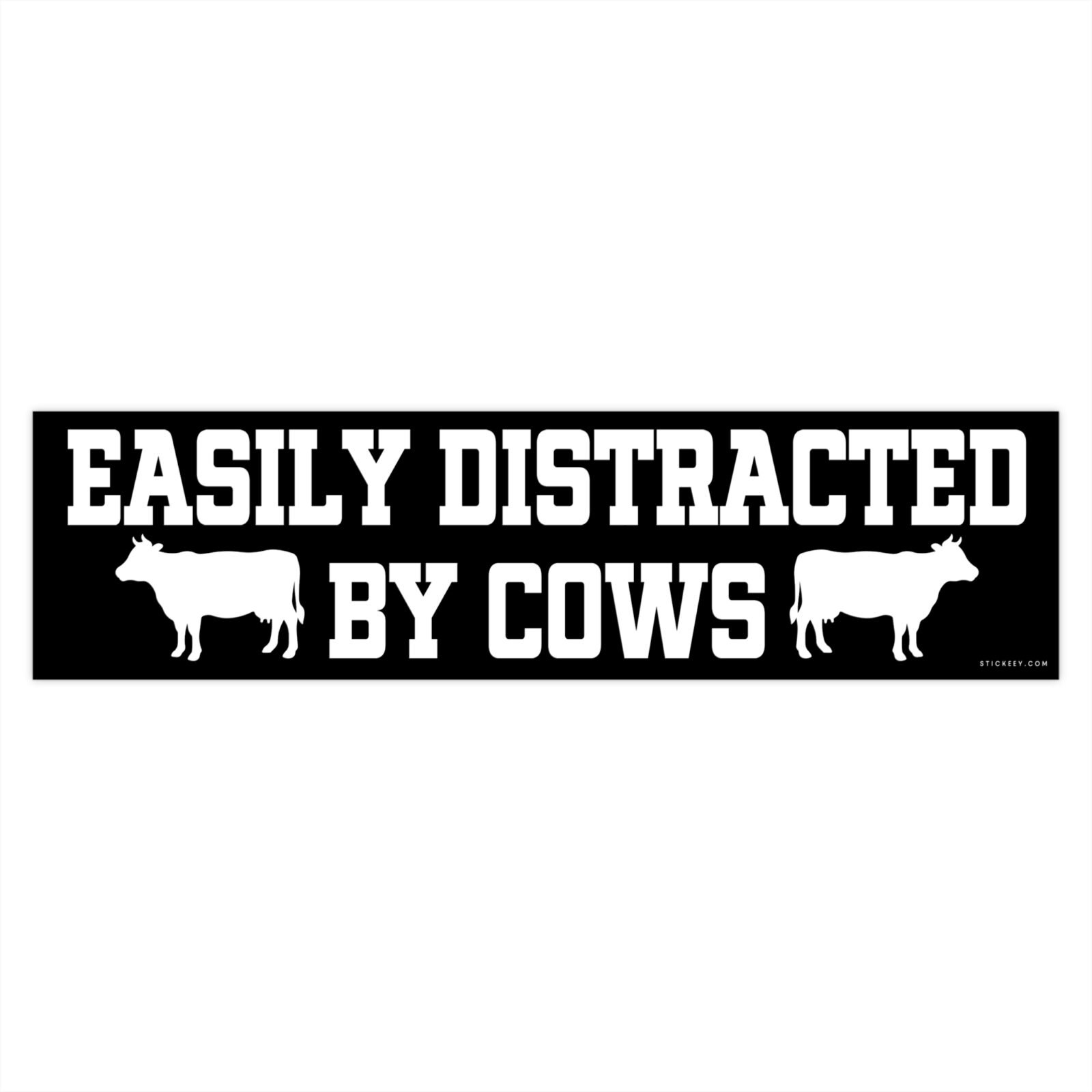 Easily Distracted By Cows Bumper Sticker - Image 4
