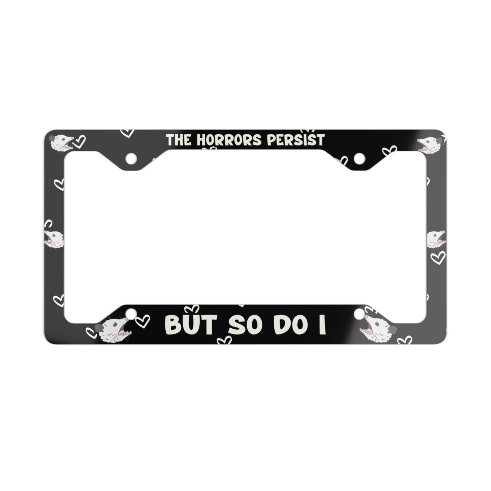 Opposum Car Decor Metal License Plate Frame, Funny Plate Cover, Funny License Frame, Funny Possum Gift