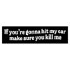 If You're Gonna Hit My Car Make Sure You Kill Me Bumper sticker