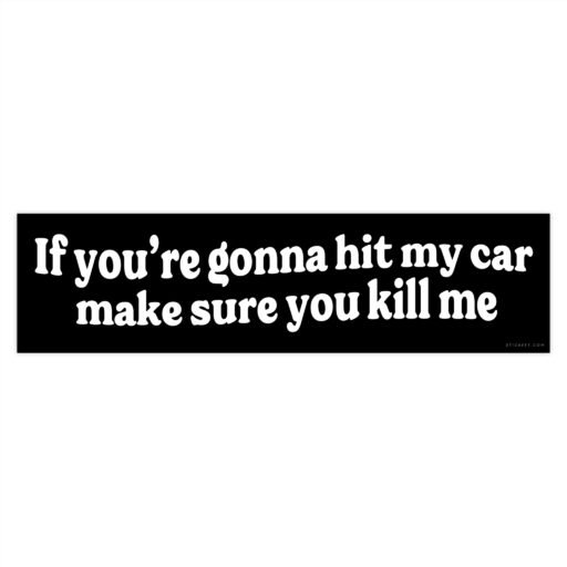 If You're Gonna Hit My Car Make Sure You Kill Me Bumper sticker