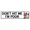 Don't Hit Me I'm Poor Bumper Sticker