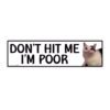 Don't Hit Me I'm Poor Bumper Sticker
