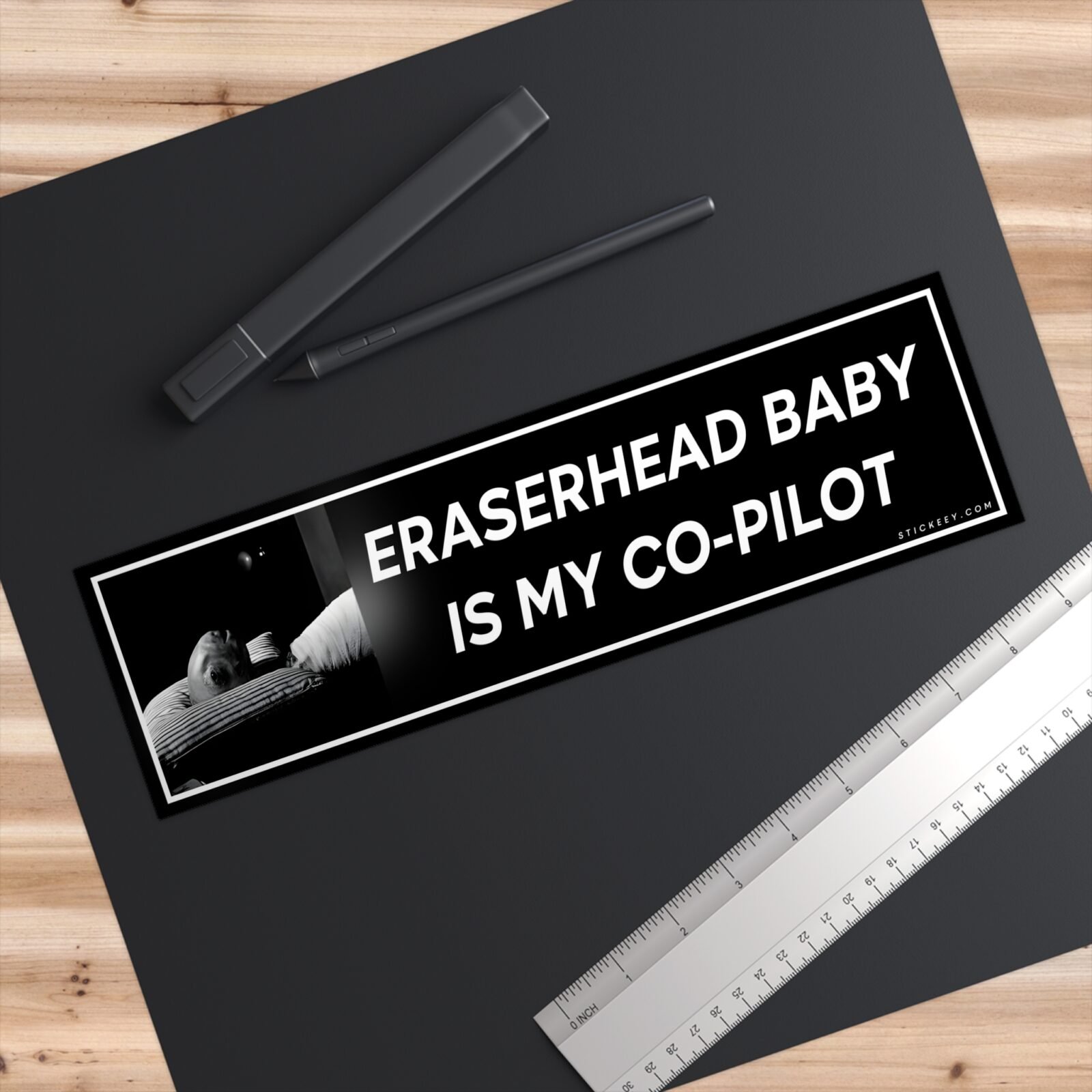 Eraserhead Baby Is My Co-pilot Bumper Sticker