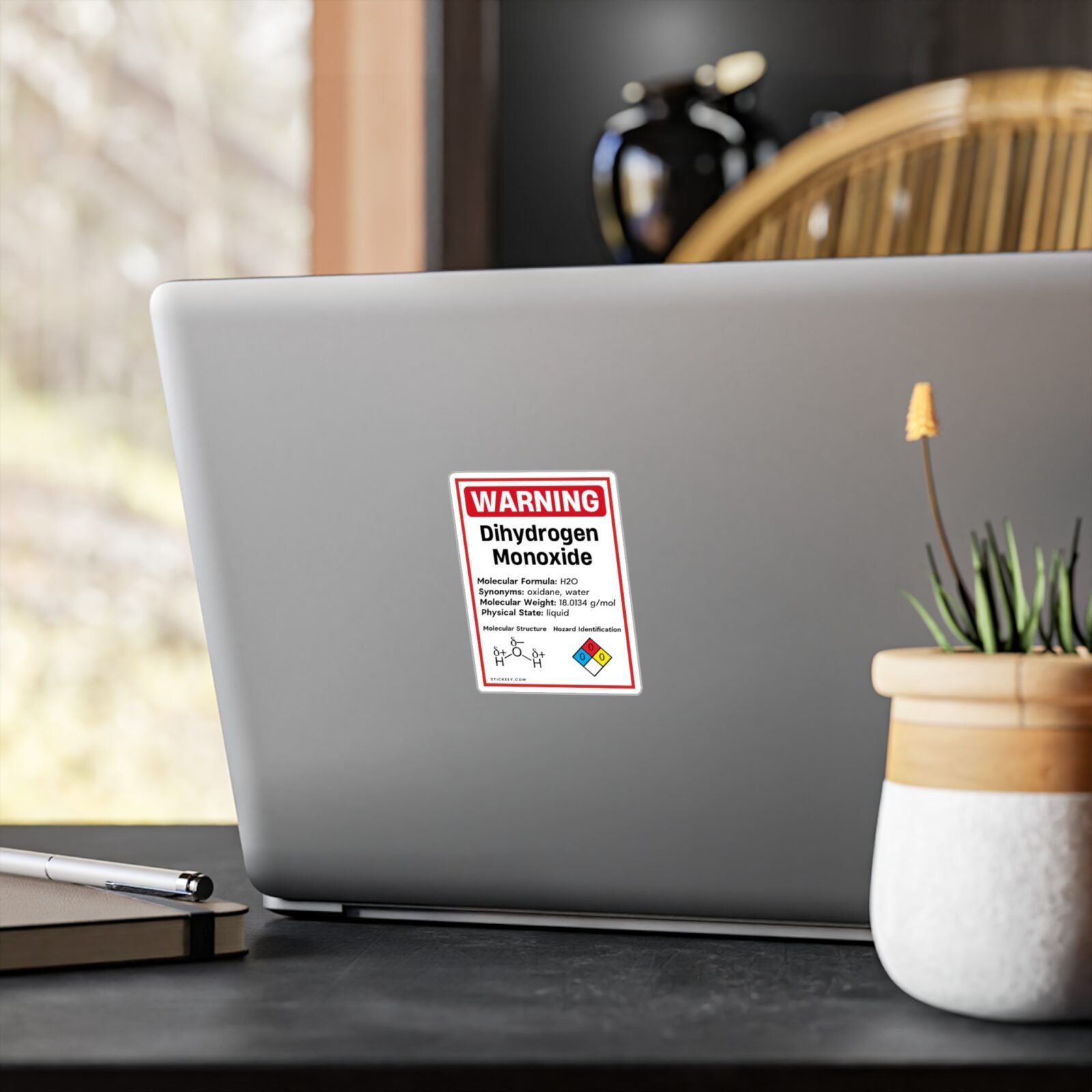 Warning Dihydrogen Monoxide Sticker